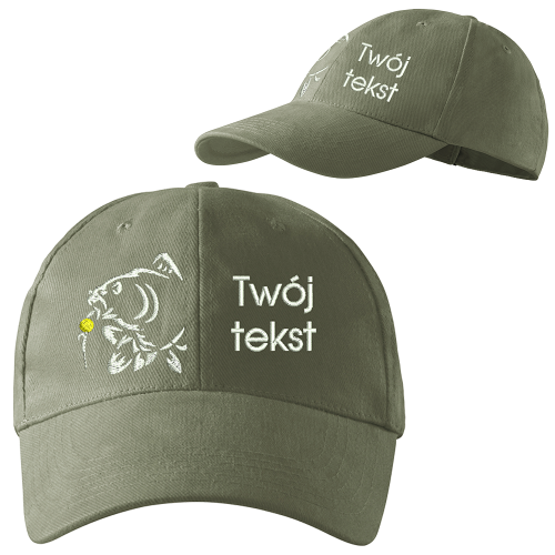 Czapka z daszkiem khaki wędkarska z haftem różne wzory własny tekst
