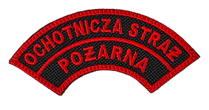Haftowana naszywka na ramię Ochotnicza Straż Pożarna naramienna z rzepem