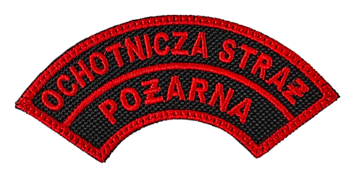 Haftowana naszywka na ramię Ochotnicza Straż Pożarna naramienna z rzepem