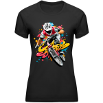 Koszulka sportowa damska na rower lekka oddychająca szybkoschnąca nadruki