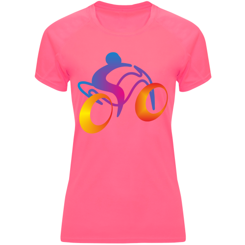 Koszulka sportowa techniczna damska rowerowa oddychająca własny tekst wzory