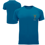 Koszulka termoaktywna oddychająca sportowa z własnym nadrukiem na sercu kolor morski