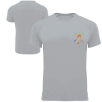 Koszulka termoaktywna oddychająca sportowa z własnym nadrukiem na sercu kolor szary