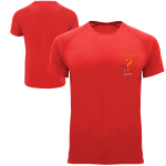 Koszulka termoaktywna oddychająca sportowa z własnym nadrukiem na sercu kolor czerwony