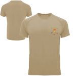 Koszulka termoaktywna oddychająca sportowa z własnym nadrukiem na sercu kolor piaskowy