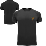 Koszulka termoaktywna oddychająca sportowa z własnym nadrukiem na sercu kolor czarny