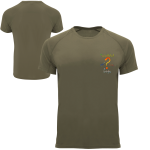 Koszulka termoaktywna oddychająca sportowa z własnym nadrukiem na sercu kolor military