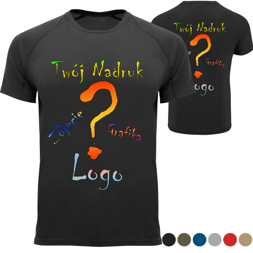 Koszulka termoaktywna oddychająca sportowa z własnym nadrukiem przód/tył