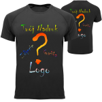 Koszulka termoaktywna oddychająca sportowa z własnym nadrukiem przód/tył kolor czarny