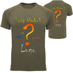 Koszulka termoaktywna oddychająca sportowa z własnym nadrukiem przód/tył kolor military