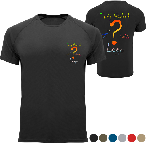 Koszulka termoaktywna oddychająca sportowa z własnym nadrukiem serce/plecy