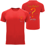 Koszulka termoaktywna oddychająca sportowa z własnym nadrukiem serce/plecy kolor czerwony