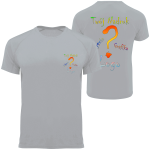 Koszulka termoaktywna oddychająca sportowa z własnym nadrukiem serce/plecy kolor szary