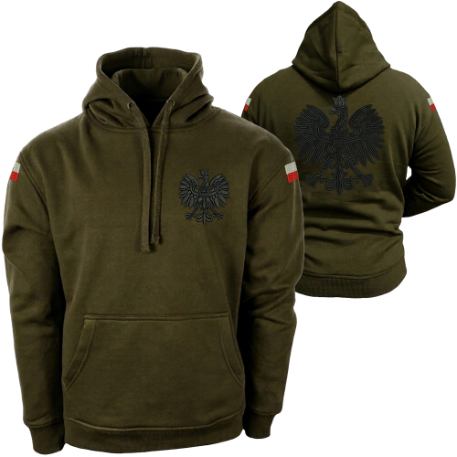 Bluza patriotyczna z haftowanym orłem oraz flagami wojskowe khaki militarna