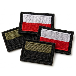 Naszywka Flaga Polski 55x38mm z rzepem komplet flag na mundur wojskowe 2+2