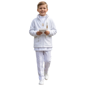 Bluza polarowa biała do komunii polar dziecięcy biały komunia święta