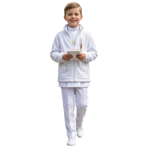 Bluza polarowa biała do komunii polar dziecięcy biały komunia święta