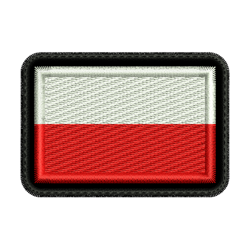 Naszywka Flaga Polski wojskowa na mundur 55x38mm z rzepem zaokrąglone rogi