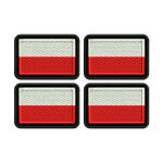 Naszywka Flaga Polski 55x38mm na mundur MON OSP 4szt zaokrąglone