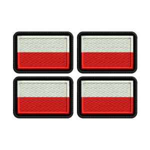 Naszywka Flaga Polski 55x38mm na mundur MON OSP 4szt zaokrąglone