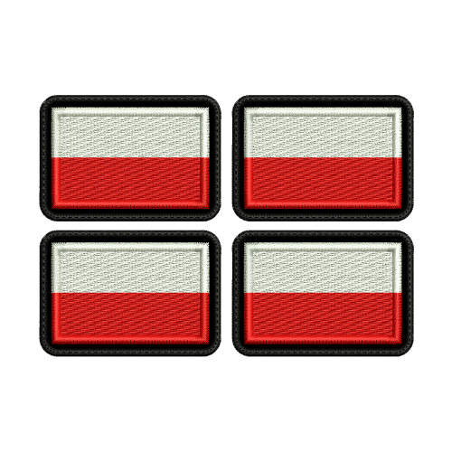 Naszywka Flaga Polski 55x38mm na mundur MON OSP 4szt zaokrąglone