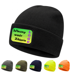 Czapka Zimowa Wywijana z Własnym Nadrukiem Logo Soft Touch Miękka