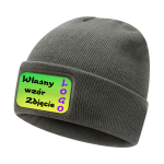 Czapka Zimowa Wywijana z Własnym Nadrukiem Ciemny szary