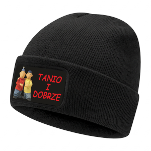 Czapka Zimowa Wywijana z Nadrukiem sąsiedzi TANIO I DOBRZE