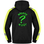 Bluza dresowa rozpinana z kapturem odblaskowa z haftem własnego wzoru serce/plecy tył