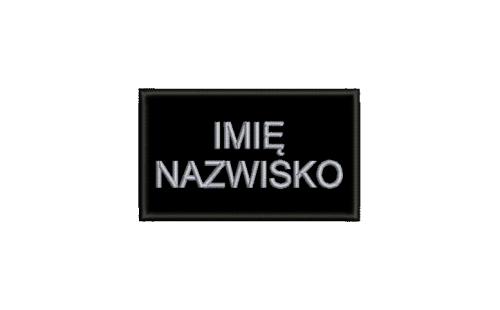 Naszywka imiennik 85x50mm kolor srebrny