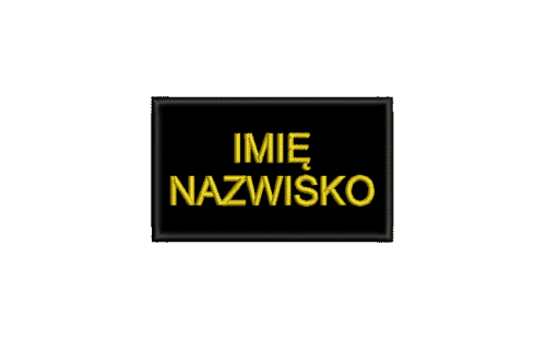 Naszywka imiennik 85x50mm kolor złoty
